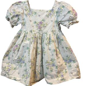 Janie and Jack Floral Seersucker Puff Sleeve Dress